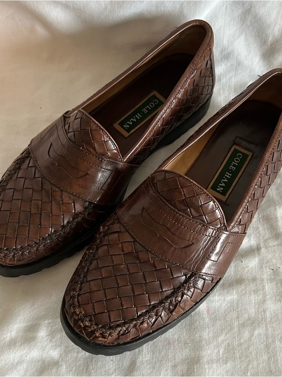 Cole Haan Other - Bragano By COLE HAAN Woven Slip-On Brown Leather Loafers Timeless Size 10.5M